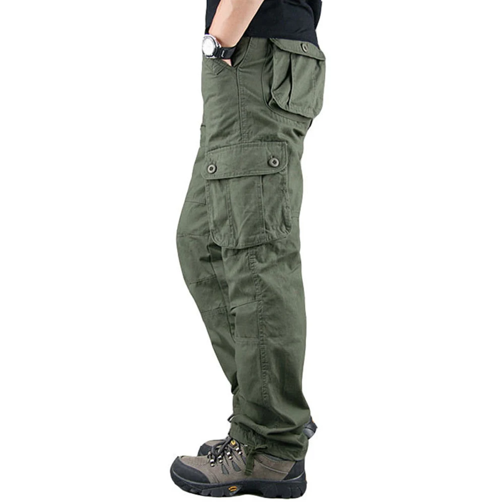 6 POCKETS US Mens Cargo Trousers 100% Cotton Work Trousers Tactical Combat Outdoor Pants - Image 7