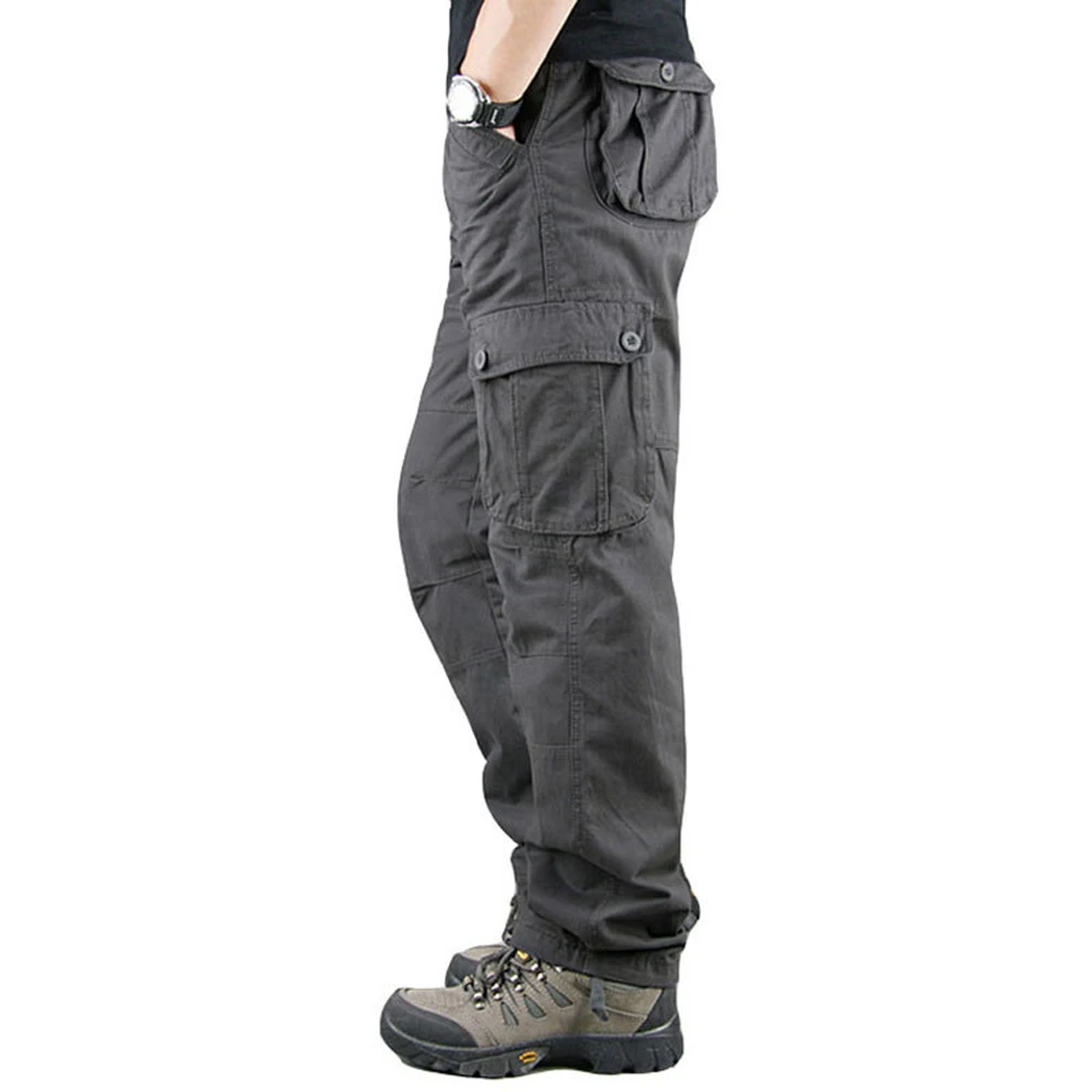 6 POCKETS US Mens Cargo Trousers 100% Cotton Work Trousers Tactical Combat Outdoor Pants - Image 10